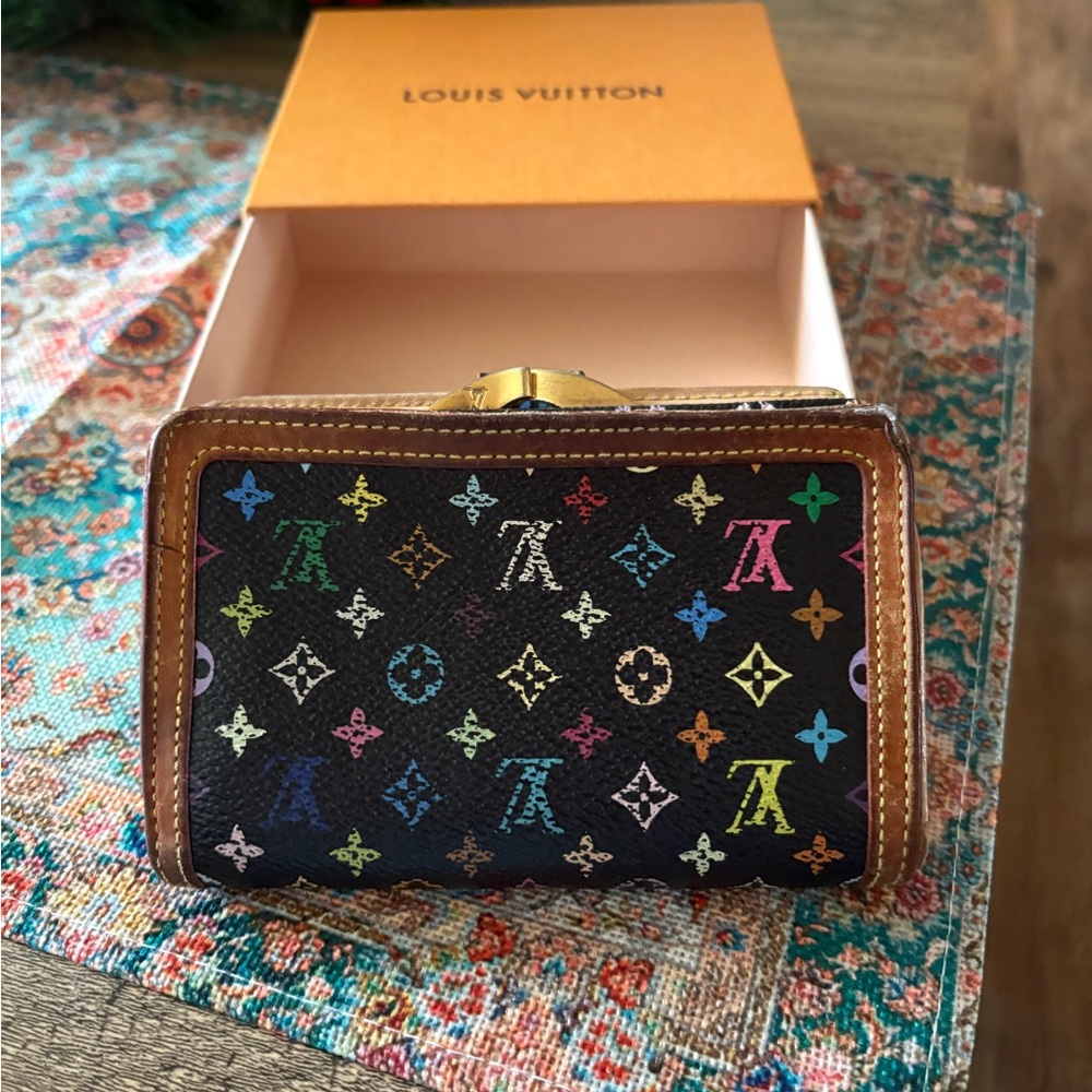 Louis Vuitton Black Multicolor Murakami Monogram Wallet
